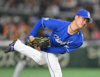 　力投する先発の金丸（撮影・伊藤笙子）