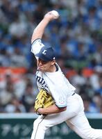 　プロ初勝利を挙げた山田（撮影・金田祐二）