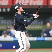 　９回、押し出し死球を受けた太田（撮影・園田高夫）