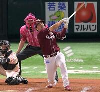 　９回、浅村は三振に倒れる