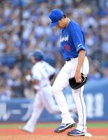 　１回、牧に先制ソロを浴びた大野（撮影・伊藤笙子）