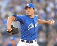 　力投する先発の大野（撮影・伊藤笙子）