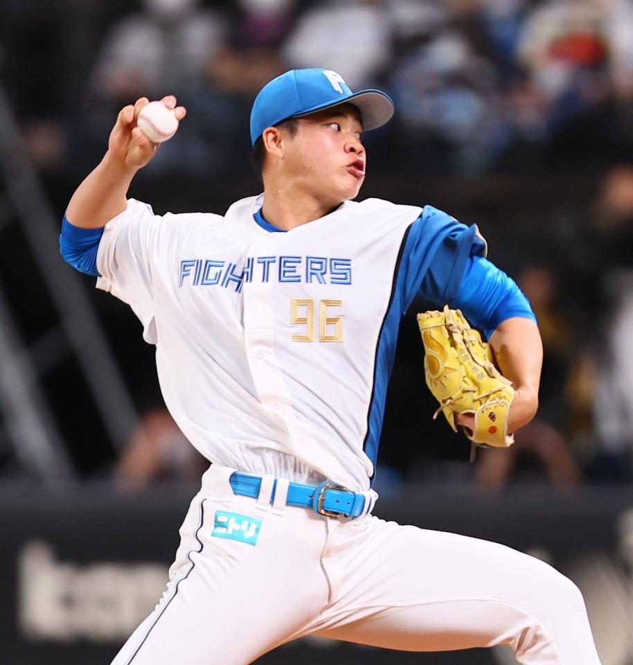 　９回、力投する孫易磊（撮影・中島達哉）