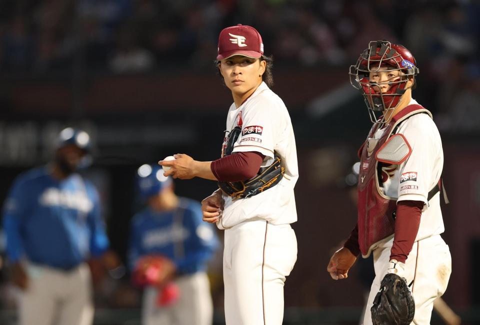 　６回、ピンチで厳しい表情の早川（撮影・金田祐二）