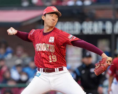 　６回を１失点で今季初勝利の楽天・荘司＝楽天モバイルパーク