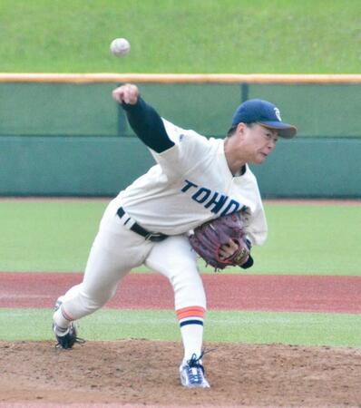 　完封勝利した東北福祉大・桜井頼