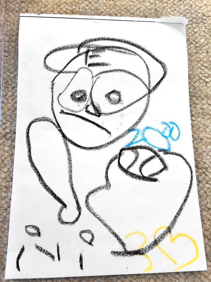 　浅村の長女（３）が大好きなパパへ贈る似顔絵（楽天球団提供）