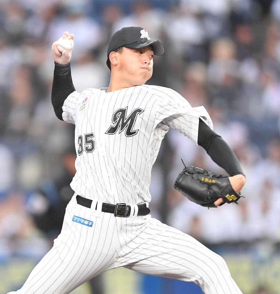 　力投する田中晴（撮影・開出牧）