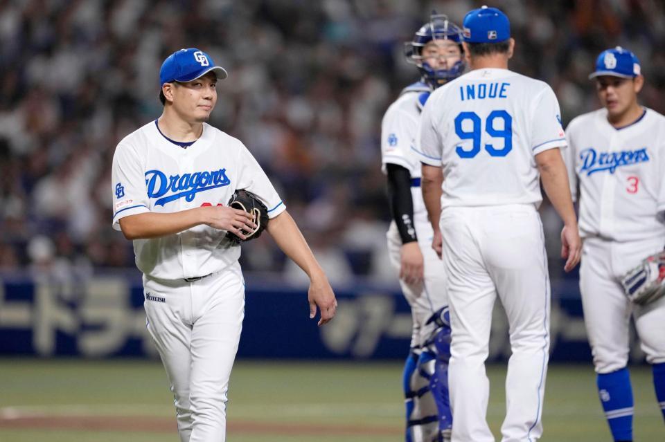 　６回途中、降板する大野