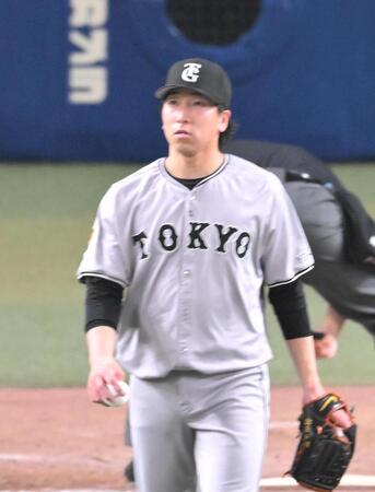 　８回、暴投で勝ち越しを許した大勢