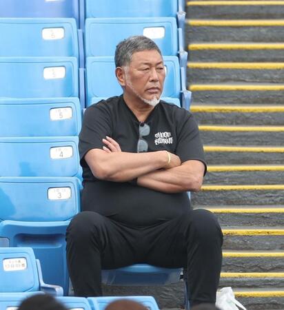 　観戦する清原和博氏（撮影・佐々木彰尚）