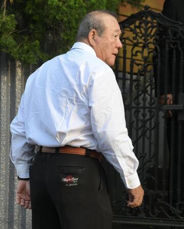 　長嶋茂雄さんの弔問に訪れた柴田勲氏（撮影・伊藤笙子）