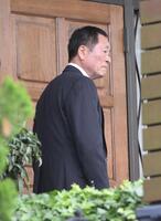 　長嶋茂雄さんの弔問に訪れた中畑清氏（撮影・伊藤笙子）