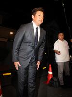 取材に応じる松坂大輔氏（撮影・石井剣太郎）