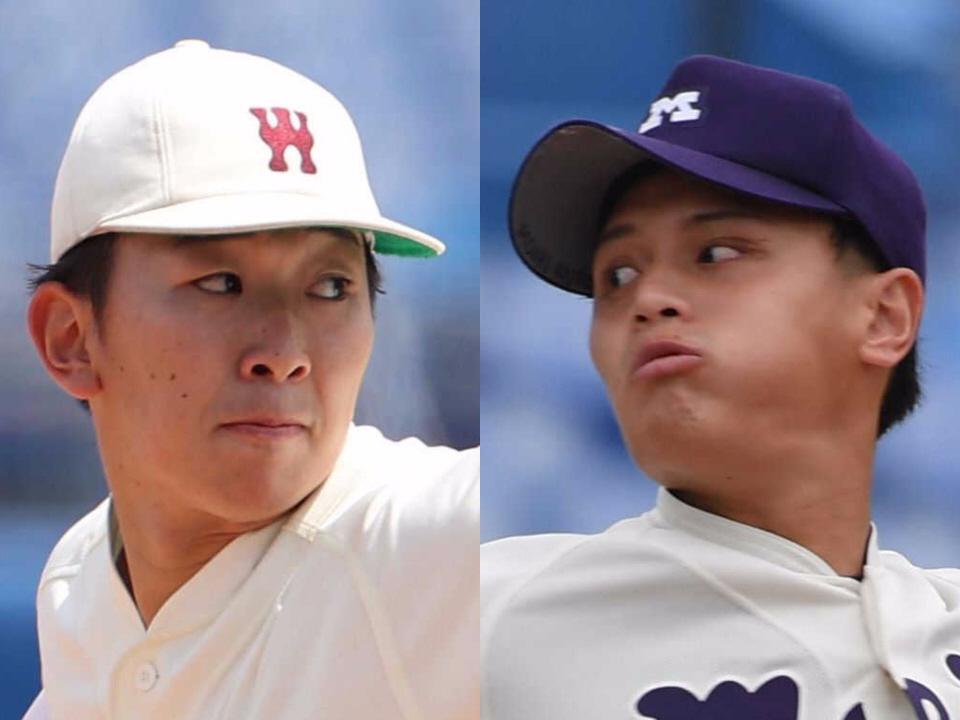 　早大・伊藤（左）と明大・毛利