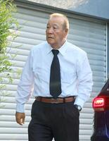 　長嶋茂雄さんの弔問に訪れた柴田勲氏（撮影・石井剣太郎）