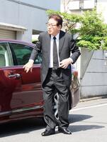 　長嶋茂雄さんの弔問に訪れた山本浩二氏（撮影・石井剣太郎）