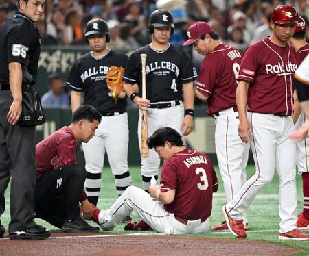 　１回、死球を受けた浅村