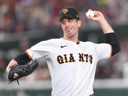 　力投するグリフィン（撮影・開出牧）