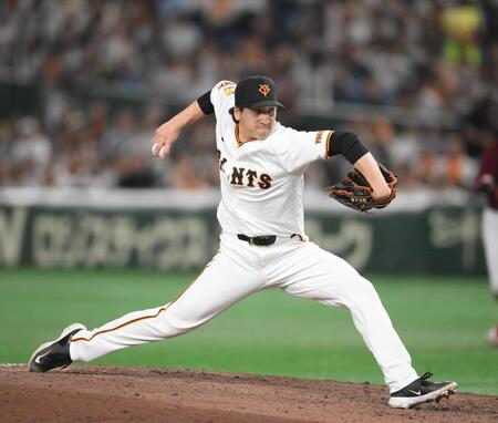 　８回から登板した大勢（撮影・堀内翔）