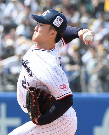 　ソフトバンク打線を相手に力投する吉村（撮影・佐藤厚）