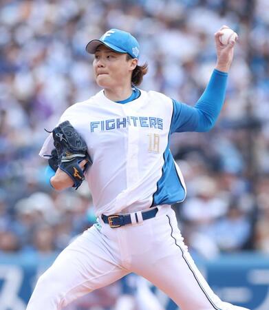 　力投する山崎（撮影・金田祐二）