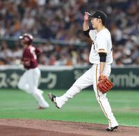 　６回、浅村に中越えソロを浴びた赤星（撮影・佐々木彰尚）