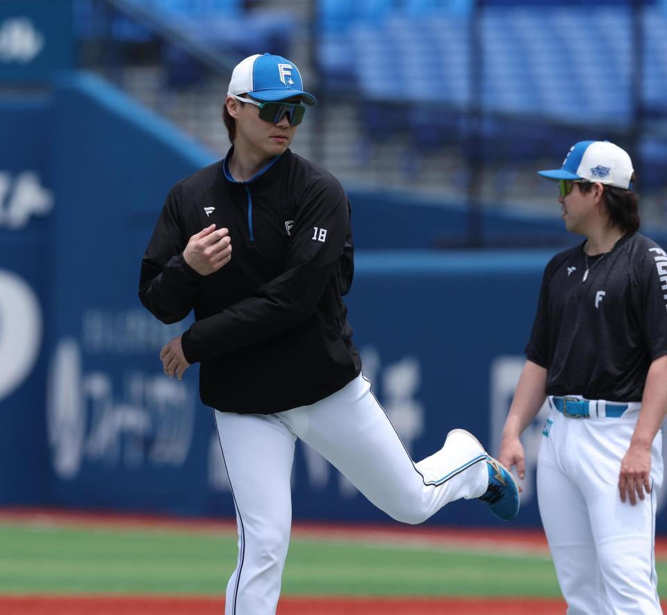 　先発を務める山崎（撮影・金田祐二）