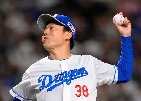 　７回無失点で６勝目を挙げた中日・松葉＝バンテリンドーム