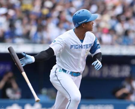 　５回、勝ち越しソロを放つ万波（撮影・金田祐二）