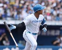 　５回、勝ち越しソロを放つ万波（撮影・金田祐二）