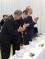 　長嶋さんの告別式に参列した（左から）堀内さん、王さん、柴田さん（読売新聞社提供）