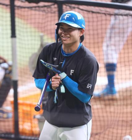 　１軍に合流した田宮（撮影・中島達哉）