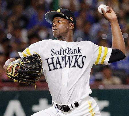 　今季初完投で６勝目を挙げたソフトバンクのモイネロ＝みずほペイペイドーム