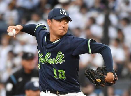 　ロッテ打線を相手に力投する奥川（撮影・佐藤厚）