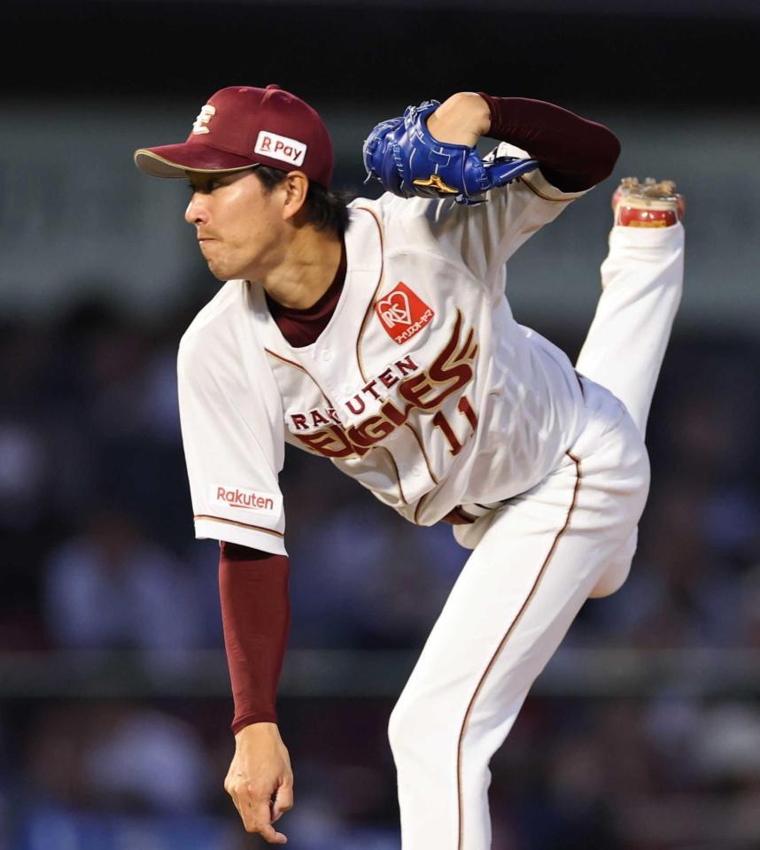 　７回無失点で３勝目を挙げた岸