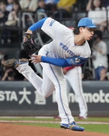 　広島戦に先発し、６回無失点でプロ初勝利を挙げた日本ハム・細野＝エスコンフィールド