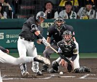 　７回、空振り三振に倒れる安田（撮影・立川洋一郎）