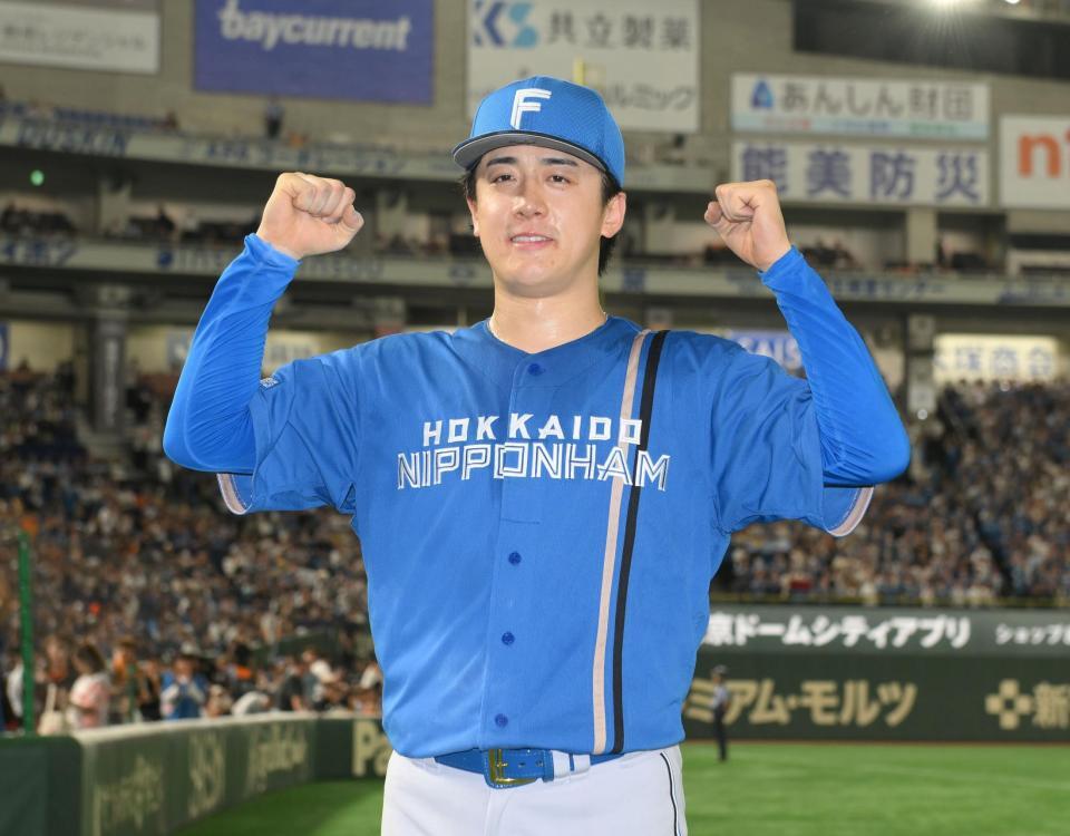 　ノーヒットノーランを逃したものの完投勝利を挙げた北山（撮影・伊藤笙子）