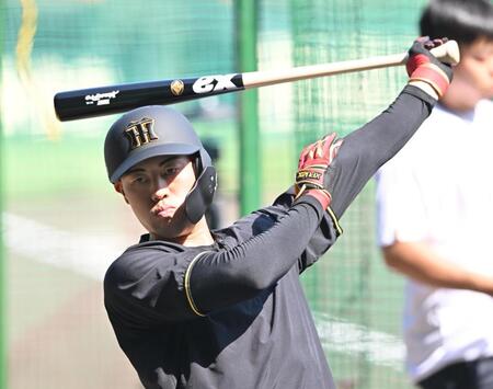 １軍に合流し打撃練習する佐野（撮影・西田忠信）