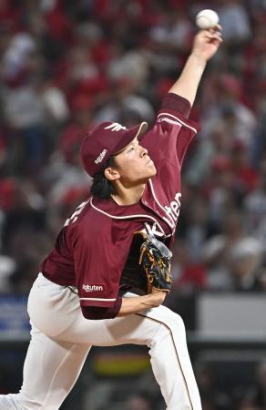 　８回途中まで無失点で２勝目を挙げた楽天・早川＝マツダ
