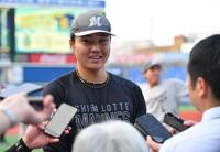 　プロ初先発への意気込みを語る広池（撮影・開出牧）