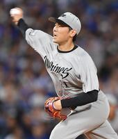 　力投する石川柊（撮影・開出牧）