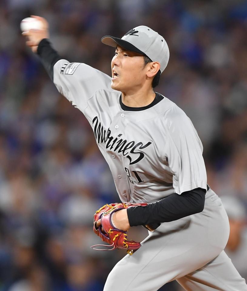 　力投する石川柊（撮影・開出牧）