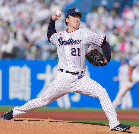 　オリックス戦に先発し、７回１失点で４勝目を挙げたヤクルトの吉村＝神宮