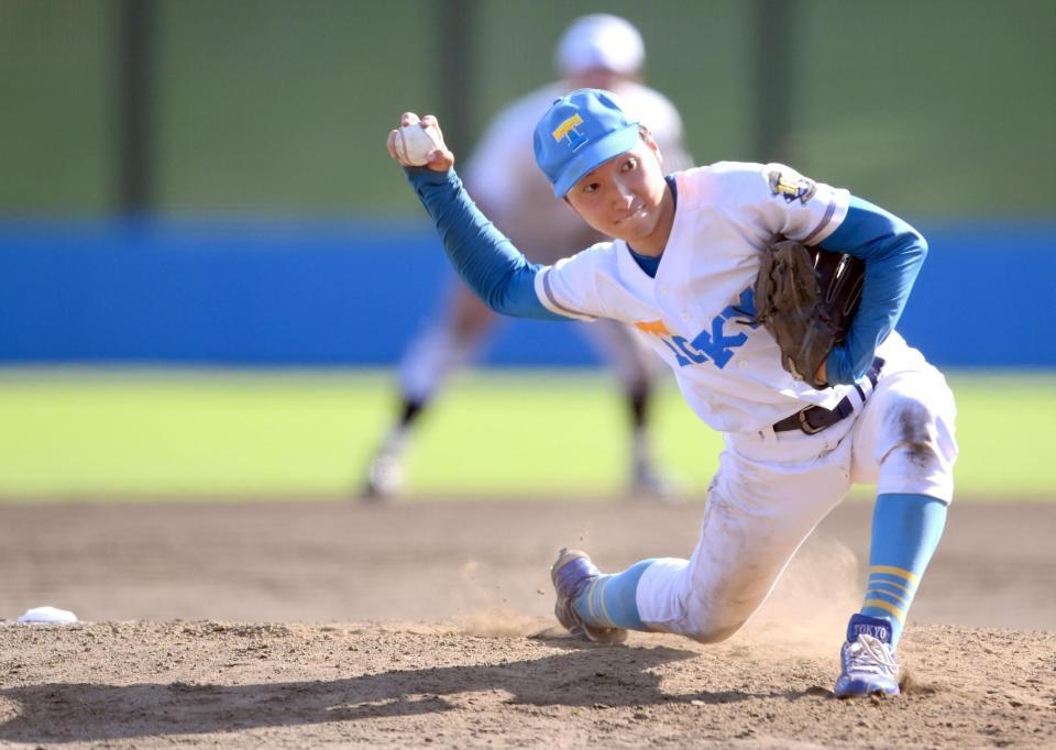 　紅白戦で好投した東大・渡辺向輝（撮影・伊藤笙子）