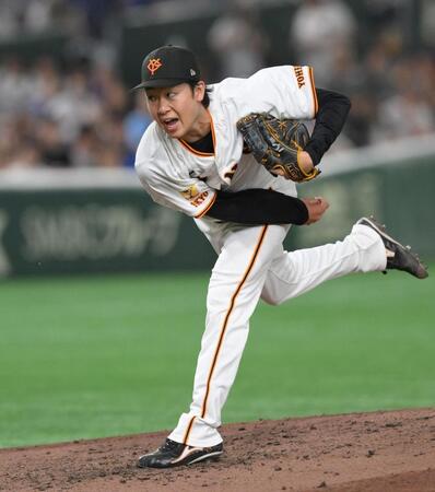 　６回、力投する山崎（撮影・伊藤笙子）