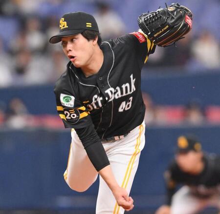 ソフトバンク・藤井の右上腕付近に打球直撃のアクシデント　投球練習後に続投も２失点