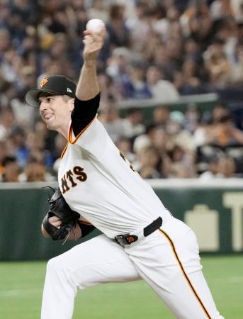 　ＤｅＮＡ戦に先発し、７回無失点で５勝目を挙げた巨人のグリフィン＝東京ドーム