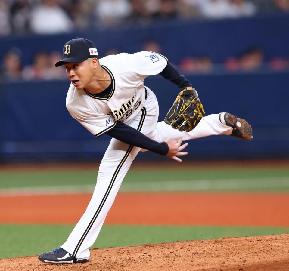 　５回、力投する才木（撮影・山口登）